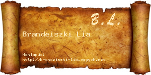 Brandeiszki Lia névjegykártya