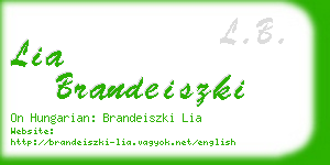 lia brandeiszki business card